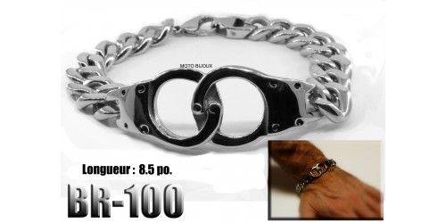 Br-100, Bracelet  acier inoxidable « stainless steel » Menottes